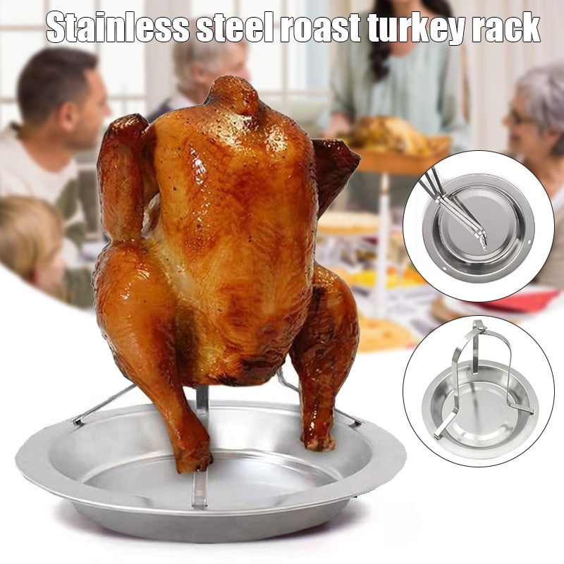 Turkey Chicken Duck Grilled Rack Stand Roasting For BBQ Non Stick Carbon Steel 