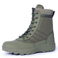 thumbnail image 1 of Mens Side Zip & Lace Up Army Tactical Combat Boots For Work, Security, Motorcycle, 1 of 5
