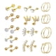 thumbnail image 1 of Pendientes de Tuerca Sunnimix 16G CZ Unisex 8mm 6mm Barra de Acero Inoxidable Tono dorado, 1 of 2