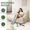thumbnail image 3 of Gtilzria Lazy Sofa, Bean Bag Chair for Adults Floor Couch, 2 Seat Fireside Chair Lounge Chair for Living Room, Bedroom, Beige, 3 of 9