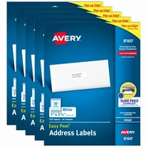Avery Address Labels, 1" x 2-5/8", White, 750 Labels (8160) - 5 Pack