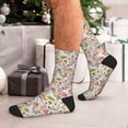 thumbnail image 7 of Vsdgher Bunny Floral Unisex Crew Socks Lightweight Breathable Ventilation Ankle Socks, Mid-calf socks for Daily, 7 of 7