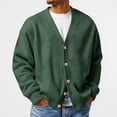 thumbnail image 4 of LNZGNM Mens Waffle Cardigan Sweater V-Neck Big and Tall Sweaters Button Down Lightweight Long Sleeve Cardigans Loose Fit Casual Daily Wear Top,Dark Green 2XL, 4 of 5