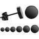 thumbnail image 1 of Black Round Stud Earrings Set Stainless Steel Ear Studs for Men Women 6 Pairs 3mm-8mm, 1 of 5