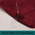 thumbnail image 6 of Heeneeso M11 Microfiber Bathroom Rug Non-Slip Machine Washable Burgundy Flower 1PC 30 x 18", 6 of 7