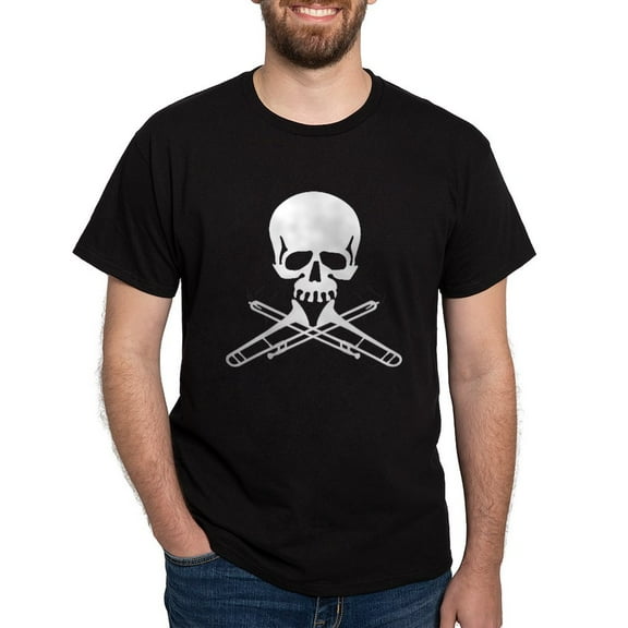 CafePress - Skull With Trombones T Shirt - Men's Classic Graphic Cotton T-Shirt
