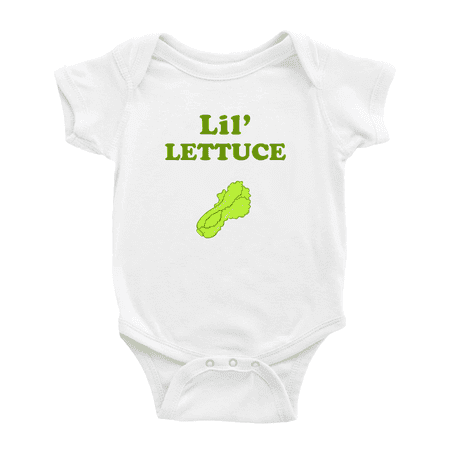 

Cute Baby Bodysuit Lil Lettuce Vegetable Funny Boy & Gril Jumpsuits (White 18-24 Months)