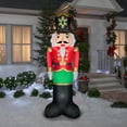 thumbnail image 2 of Gemmy Christmas Airblown Inflatable Mixed Media Luxe Nutcracker, 8 ft Tall, Multi, 2 of 3