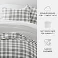 thumbnail image 6 of Noble Linens 3-Piece Gray Watercolor Plaid Reversible Quilt Set, King, 6 of 8