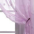 thumbnail image 4 of CUH 1pc Slot Top Sheer Short Window Door Curtain Tulle Half Window Drape Voile Cafe Tier Kitchen Valance Bathroom Scarf Purple W:39"x L:28", 4 of 6