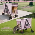 thumbnail image 2 of solautey Large Multi-Pet Stroller for Small & Medium Dogs, 4 Wheels Pet Stroller, Foldable Dog & Cat Stroller for All-Season, Dog Stroller with 360-degree Wheels, 2 of 8