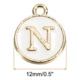 thumbnail image 2 of Unique Bargains Alphabet N Letter Charm Double Sided Enamel Initial Alphabet Pendant White, for Jewelry Making, 50pcs, 2 of 5