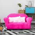 thumbnail image 4 of Plush Keet Childrens Sofa Hot Pink, with Pink accent pillows, 4 of 8