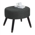 thumbnail image 3 of Designs4Comfort Tabouret Ottoman Ovale Mi-Siècle en Tissu Gris, 3 of 7