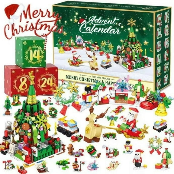 2025 Christmas Building Blocks Toy Christmas Village House Building Set, Holiday Assembly Kit Christmas Gift for Children 6  - Christmas Tree