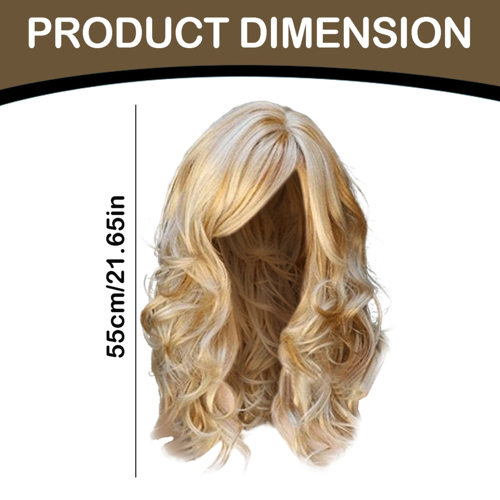 Women Blonde-new Heat Resistant Long Curly Shoulder Length Synthetic Wigs KOME Blonde Wig with Bangs,Ombre Blonde Wavy Wigs for Women  main image 2