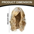thumbnail image 3 of Wigs Human Hair,Women's Heat Hair Blonde Long Curly Full Wig, Women's Heat Hair Blonde Long Curly Full Wig, Multicolor Medium-Length Curly Hair Synthetic Wig Brown, Human Hair Wig, 1x Wig（21.65"）, 3 of 8