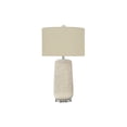 thumbnail image 2 of Noaman 31"h Cream Ceramic Table Lamp with Beige Fabric Shade, Contemporary Boho Style, 3-Way Rotary Switch, 100W Bulb Compatible, 2 of 7