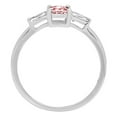 thumbnail image 2 of 0.8 ct Emerald Cut Simulated Pink Diamond 3 Stone 18K White Gold Womens Engagement Ring, 2 of 3
