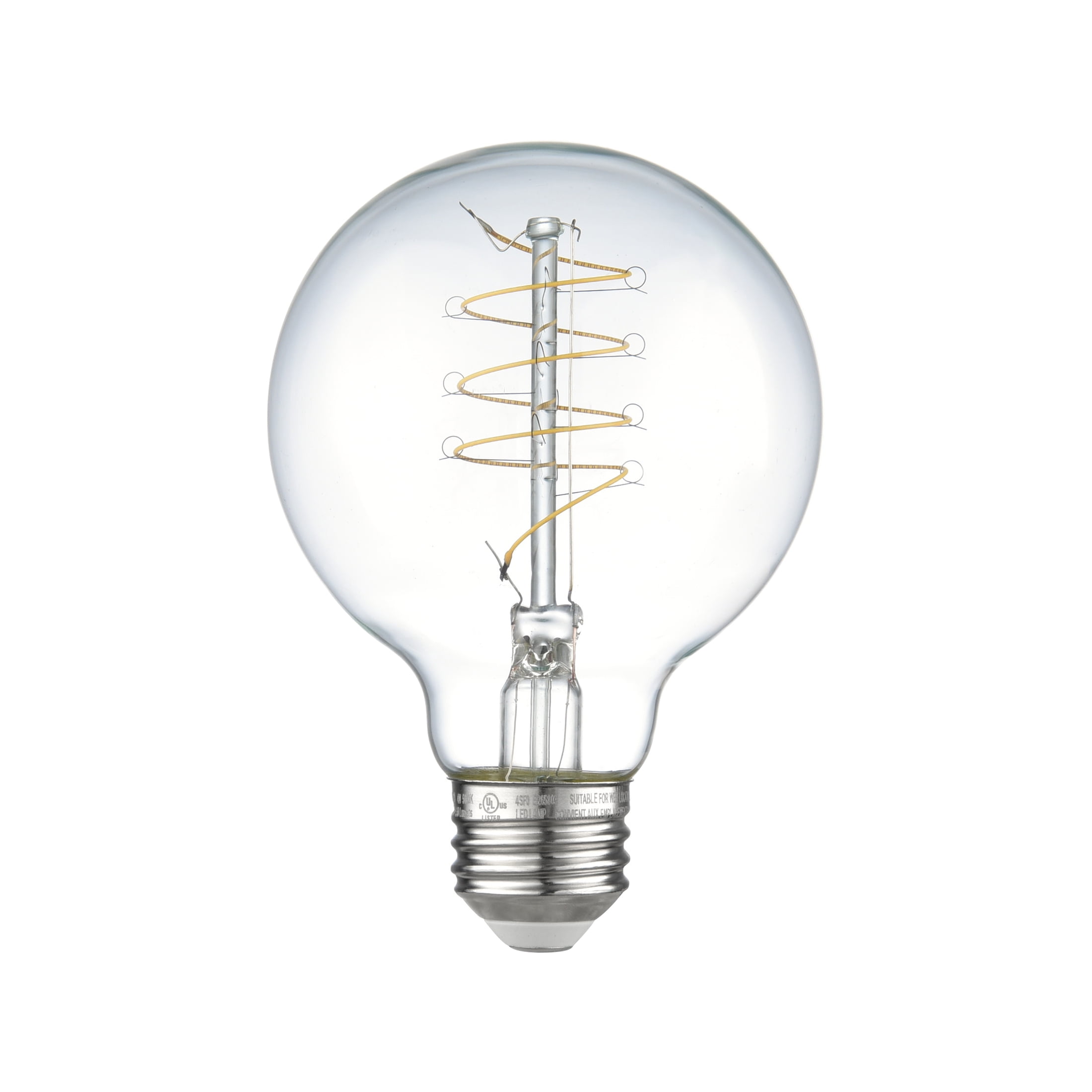 (2 pack) Better Homes & Gardens G25 LED Vintage Light Bulb, 4 Watts (40W Equivalent), Daylight, Thin Filament, E26, 2PK