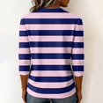 thumbnail image 6 of JULMCOMO Shirts for Women Striped Crew Neck 3/4 Sleeve Trendy Loose Fit T Shirts Color Block Casual Comfy Tunic Tops Light pink S, 6 of 6