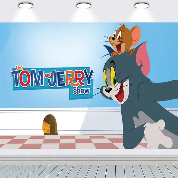 Tom and Jerry Backdrop Banner Party Supplies Poster Movie Theme Background for Photography Birthday Decorations