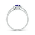 thumbnail image 2 of ANGARA Natural Oval Tanzanite and Diamond Bridal Set in 14K White Gold for Women (Size-6x4mm) | December Birthstone, Birthday, Anniversary, Jewelry Gift for Women | Natural Tanzanite Ring, 2 of 8