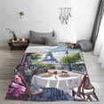 thumbnail image 5 of Bingfone Parisian Cafe With Eiffel Print Flannel Fleece Blanket Throw Blanket for Bed,Sofa,Couch,Travel,Camping(80"x60" ), 5 of 8