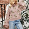 thumbnail image 2 of BOOMNY Christmas Womens Sweaters Long Sleeve Sweaters for Women Xmas Deer Embroidery Crewneck Knit Pullover Trendy Tops 2025 Fall Winter Knitwear, 2 of 5