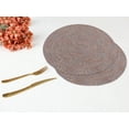 thumbnail image 5 of REGALWOVEN Rustic Placemats Set of 6 Round Placemats for Dining Table Decor Indoor Outdoor Kitchen Table Mat Wipe Clean Coffee 15*15in, 5 of 6
