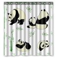 thumbnail image 1 of ABPHQTO Cortina de ducha de poliéster impermeable Panda y ganchos 160x180 cm, 1 of 1