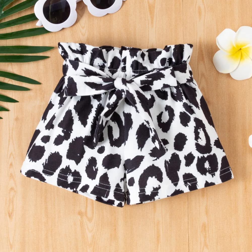 StylesILove Infant Baby Girls Little Sister Bodysuit and Dalmatian Dot Shorts, Bow Headband 3pcs Short Sleeve Cotton Outfit (12 Months)