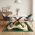 thumbnail image 3 of ODIKA 5'x7' Ultra-Soft Area Rug, Green Khaki Fishing Vintage Fish Pine Rustic Cabin Scene with Trout Motif Washable, Bare feet friendly, Silk-Touch for Bedroom Home office, 3 of 7