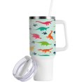 thumbnail image 2 of SKYSONIC 40 oz Cute Colorful Dinosaur Tumbler with Handle and Straw Lid, Insulated Cup Reusable Stainless Steel Water Bottle Travel Mug, 2 of 7