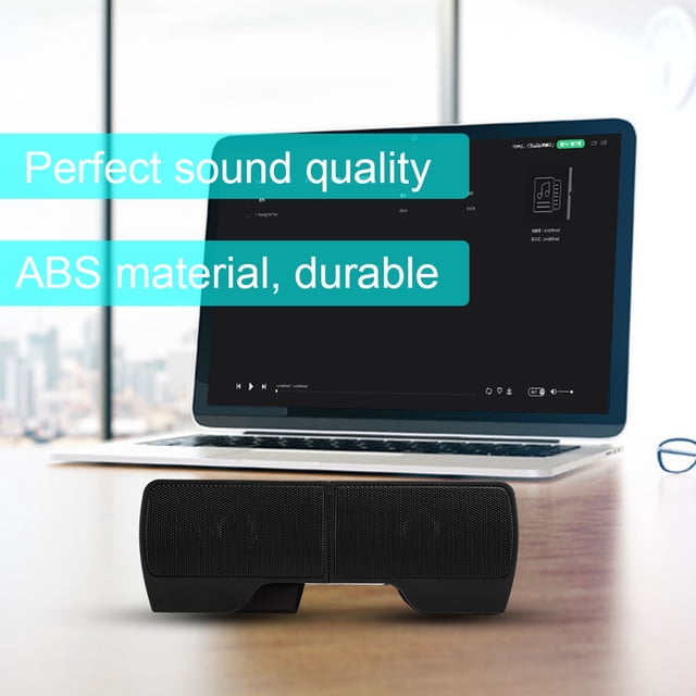 Mini Speaker, Stereo Portable Laptop Soundbar, Computer for PC Laptop with Volume Adjustment