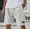 White #02, variant on Dwralegc Big and Tall Shorts for Men Elastic Waist Drawstring Linen Shorts Loose Casual Knee Length Pants Lightweight Big and Tall Linen Shorts with Pocket White 4XL
