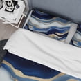 thumbnail image 4 of Designart "Flowing Vibrant Blue and Gold Art III" Modern Bedding Covert Set - Abstract Transitional Blue Abstract Bed Set With 2 Shams, 4 of 6