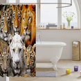 thumbnail image 3 of Manfei Rustic Wildlife Shower Curtain 72Wx84L, 3D Tiger Lion Bathroom Shower Curtain, Tan Orange, 3 of 5