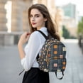 thumbnail image 6 of FORMRS Mini Backpack Purse for Women Travel Daypack Casual Shoulder Bag, Orange Checkered Pattern, 6 of 7