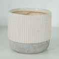 thumbnail image 1 of White Stripes With Swirled Gray Base Planter, 1 of 1