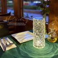 thumbnail image 3 of Crystal Table Lamp Rose Lamp with Touch Control, 3 Colours Changing, USB powered, LED Nightstand Lamps for Living Room Bedroom, Decorative Light for Party Dinner Etc, 3 of 7