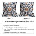 thumbnail image 6 of Navy Blue Orange Boho Pillow Covers 16 X 16 Inch Bohemian Ethnic Carpet Style Vintage Flower Print Decorative Throw Pillows Outdoor Linen Cushion Case Farmhouse Decor for Home Sofa Bed Set of 2, 6 of 6