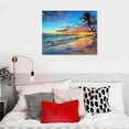 thumbnail image 5 of Acheng Beach Pictures Wall-Art bedroom - Blue Coastal Wall Art - Palm Tree Wall Art Ready To Hang 16x12in, 5 of 6