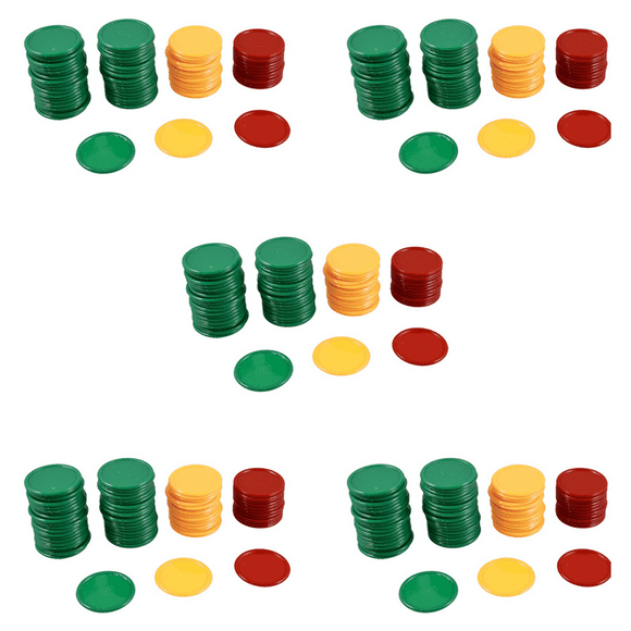 Red Yellow Green Round Shaped Mini Poker Chips Lucky Game Props 345 Pcs