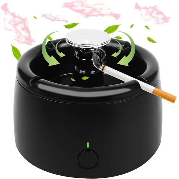 Smokeless Ashtray Indoor,Smoke Removing Ashtray for Home, Office, Car, Indoor and Outdoor Use Clean Air