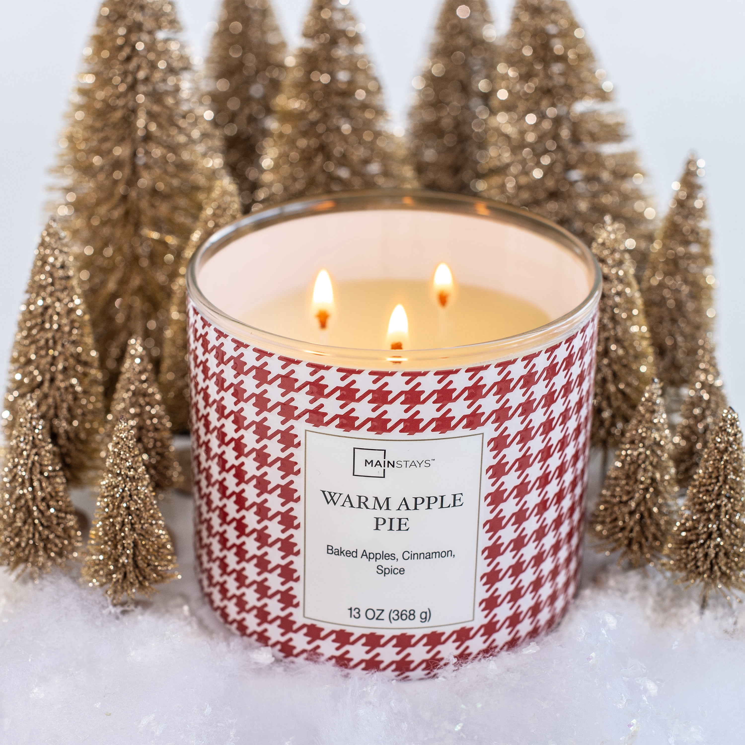 Mainstays Warm Apple Pie Scented 3-Wick Candle, 13 oz.