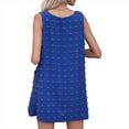 thumbnail image 3 of Vestido Informal de Verano para Mujer, con Lunares, Cuello en V, Sin Mangas y Bolsillos, Azul XL, 3 of 8