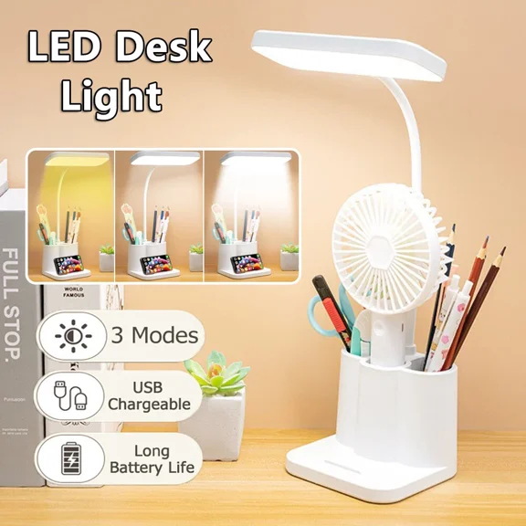 Led Desk Light Dimmable Touch Sensor Table Bedside Reading Lamp Usb Rechargeable