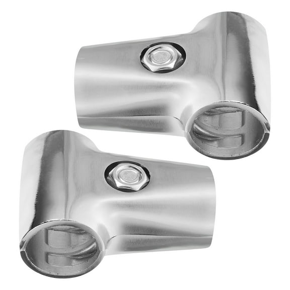 LEORX Pipe Connection Closet Rod Connectors Silver Stainless Steel 2Pcs