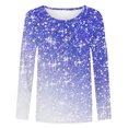 thumbnail image 4 of BLTIBY Womens Long Sleeve Shirts Spring Fall Sequin Round Neck Tops Casual Loose Fashion Comfortable Pullover Blouse Blue XXL, 4 of 4
